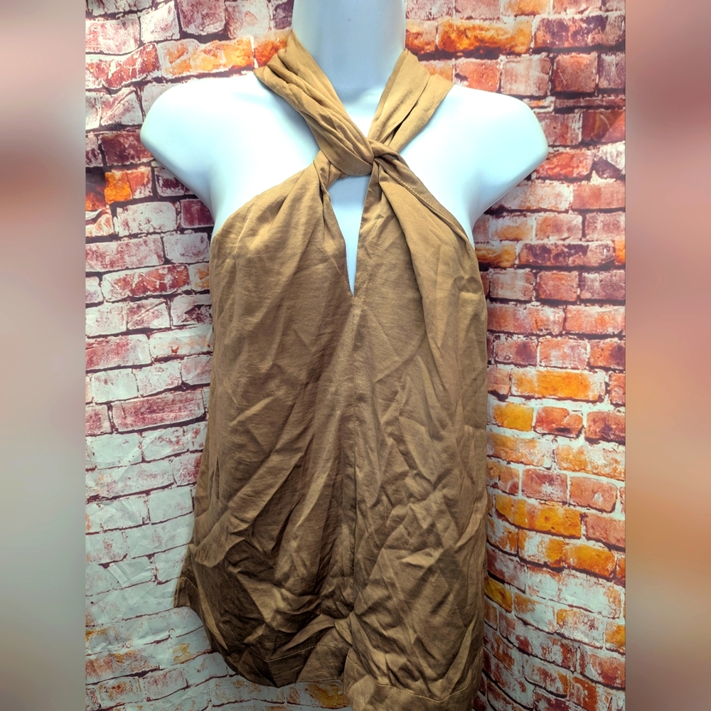 NWT August Moon Copper Satin Top small